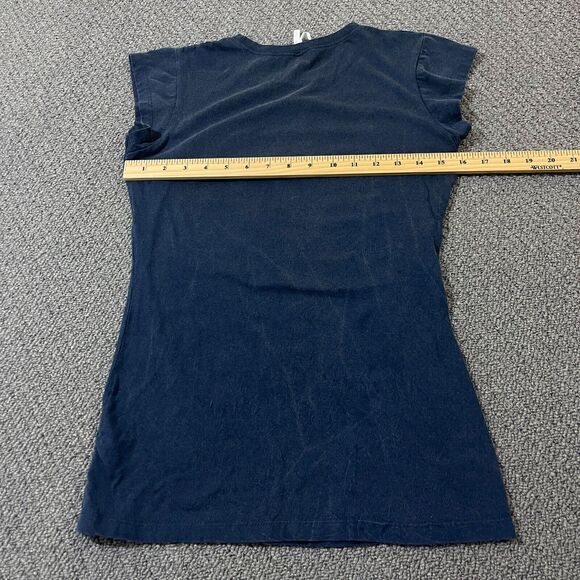 Exist T Shirt Womens M Graphic Print Black Cotton Crew Neck Pullover Cap Sleeve - Picture 6 of 9